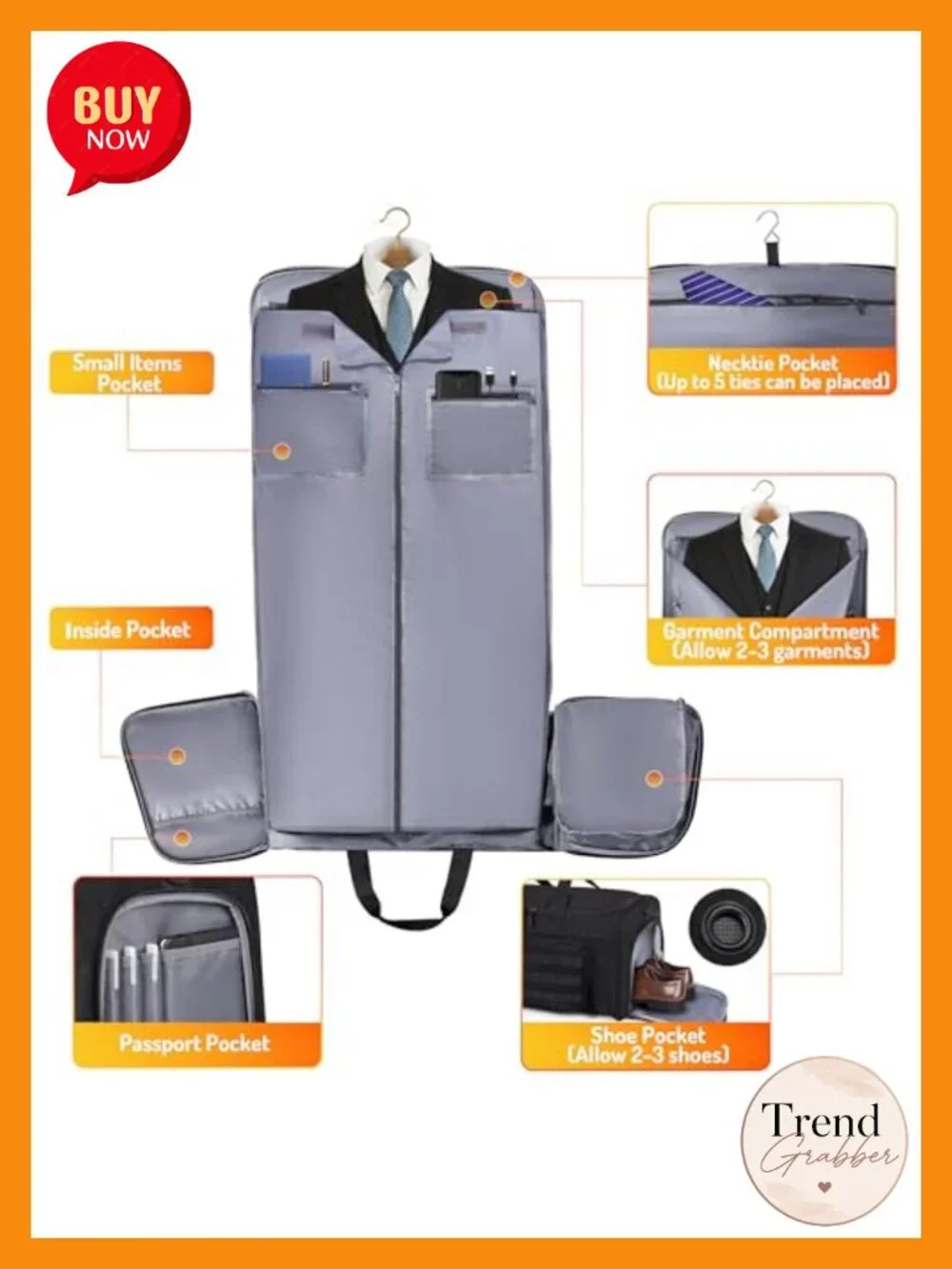 2-in-1 Convertible Garment Duffle Bag Carry On Travel with Shoulder Strap,